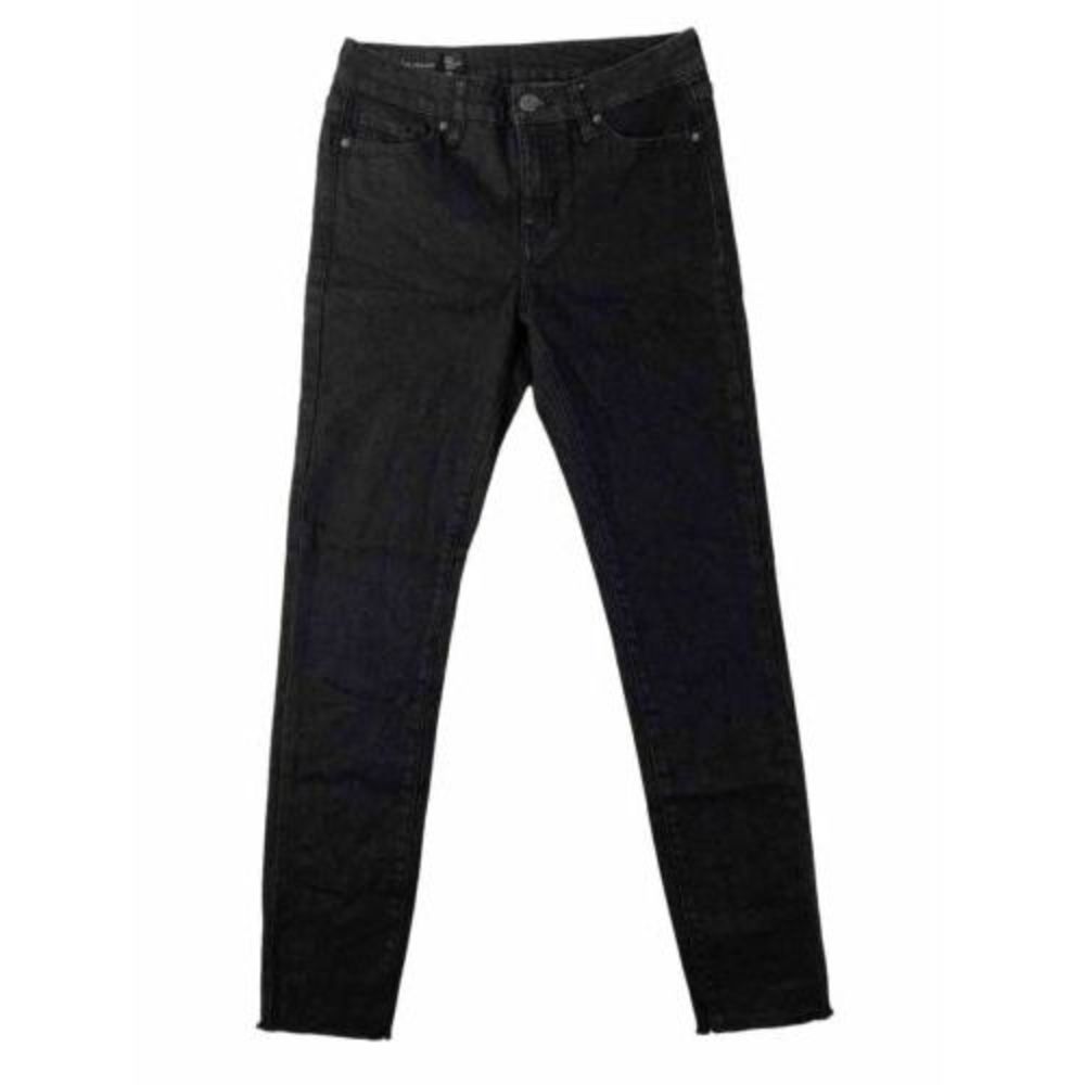 Armani Exchange AX Mid Rise‎ Super Skinny Womens Black Raw Hem Jeans Size 26